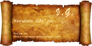 Verebes Géza névjegykártya