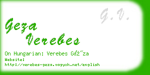 geza verebes business card